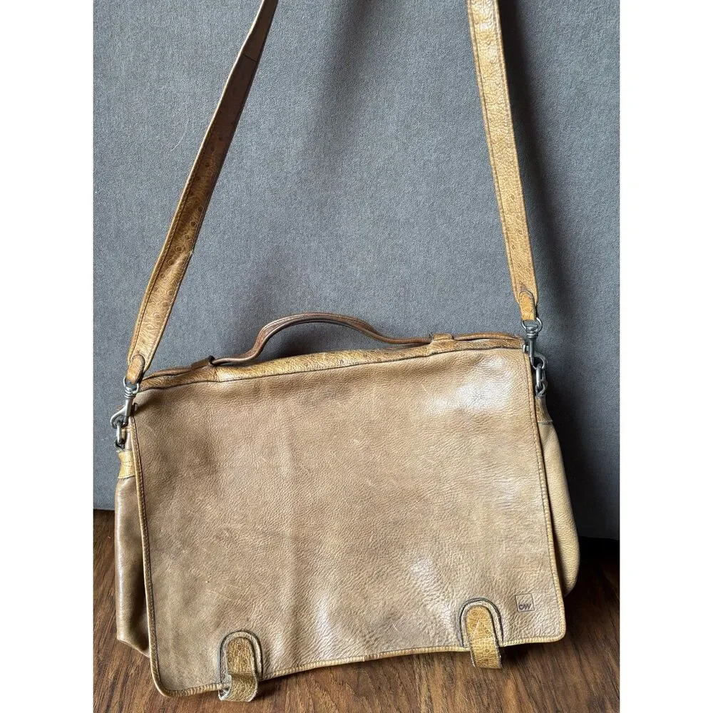 Vintage CW Marianelli Italian Leather Messenger Briefcase Bag